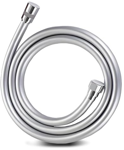 Oiieco Tubo doccia da 1,5 m, tubo flessibile in silicone per doccia, vasca da bagno e rubinetti termostatici, grigio canna di fucile