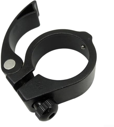 Heavy Duty 40mm Bike Seat Post Clamp Made Of 6061 Aluminum, Secure Locking Ring For Road And Mountain Bicycles, Red(black)