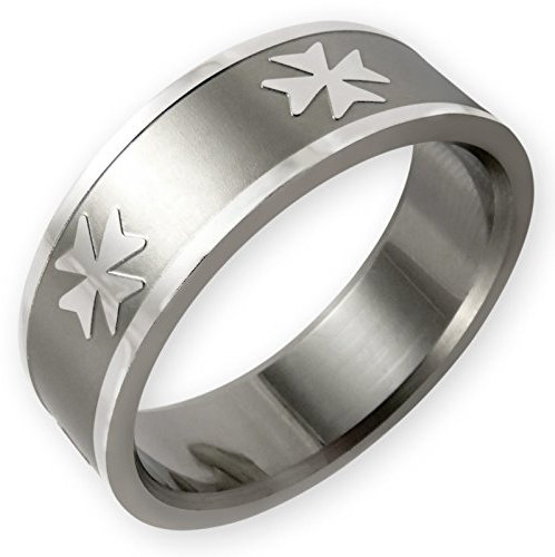 Fly Style Bandring aus 316L Edelstahl - Eisernes Kreuz, Ring Grösse:18.1 mm