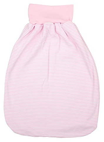 TupTam Baby Strampelsack mit breitem Bund – Unwattierter Schlafsack Baby aus Baumwolle für Frühling & Sommer, Farbe: Streifenmuster Rosa, Größe: 0-6 Monate