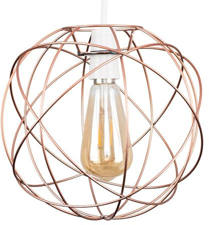 MiniSun | Retro Atom Design Ceiling Pendant Light Shade in Copper | Home Décor, Bedside & Desk Lamp