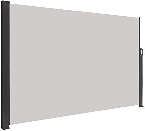 HENGMEI Tenda da Sole Laterale Retrattile Protezione Privacy Tenda a Scorrimento per terrazza, Balcone, Patio (180 x 300cm, Grigio)