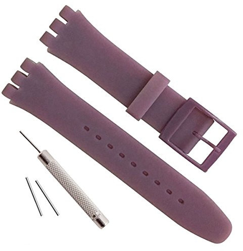 Remplacement étanche en caoutchouc de silicone Bracelet de montre Watch Band pour Swatch (17 mm X 19 mm 20 mm) (17 mm, lilas)