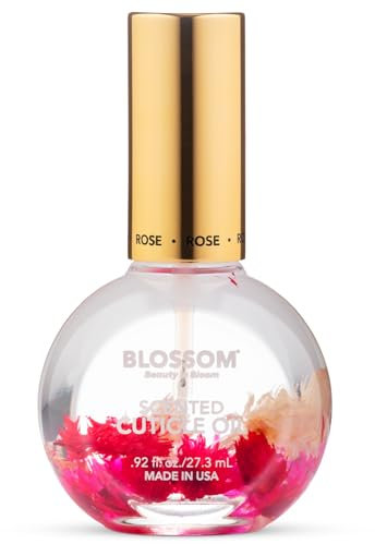 Blossom Cuticle Oil for Nails, Hydrating, Moisturizing, Scented Nail Oil Cuticle Care, Infused with Real Flowers, Made in USA, 0.92 fl. oz, Rose
