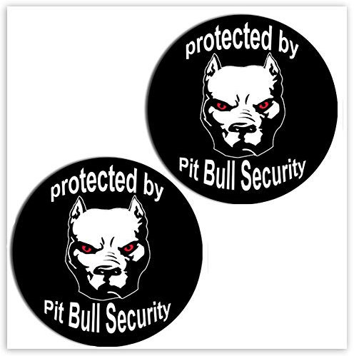 SkinoEu® 2 Stück Vinyl Aufkleber Autoaufkleber Sticker Dog Hund Pitbull Security Auto Motorrad Fahrrad Tuning B 104