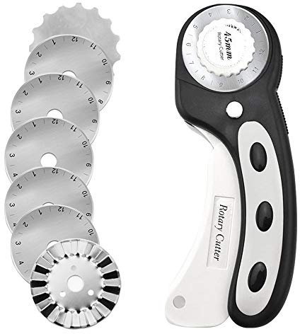 Taglierina con lama rotante da 45 mm (confezione da 7) per quilting, tessuti e per lavori artistici Nero