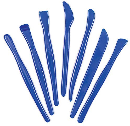 Baker Ross Outils en Plastique pour Pâte à Modeler Et Argile (Paquet De 14) Bleu AC443