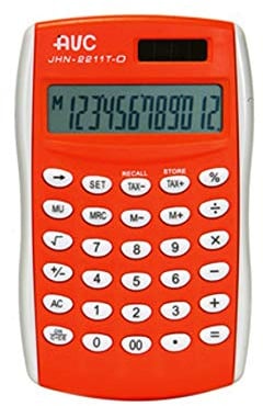 AVC Taschenrechner 12 Stellen, Format 77 x 123 x 14 mm, Big Display, doppelte Netzteile, Farbe Orange