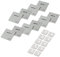 Leha® Selbstklebendes Haftblech 4,5 x 4,5 cm mit Öse plus Abstandhalter, je 10 Stück im Set Spiegelaufhänger, Aufhängeblech, Klebeblech, Dibondaufhänger