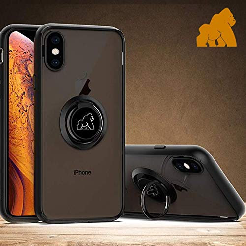 Gorilla Tech iPhone 8 iPhone and 7 Plus Silicone Case With Ring Stand and Screen Protector Tempered Glass Soft Ultra Slim Anti Scratch Full Edge Cover 3-Pack, Black 5.5
