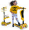 3-Rad-Roller für Kinder - Steh- und Kreuzfahrt-Kinderspielzeug Tretroller mit Verstellbarer Höhe, Rutschfester Plattform, Blinkenden Radlichtern, für Jungen/Mädchen im Alter von 2-12 Jahren - Hurtle