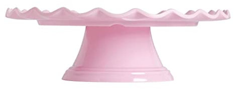 ALLC Tortenplatte aus Melamin in Pink | Rand mit Welle | Ø 27,5 cm x 9 cm | Servierplatte Tortenteller Kuchenplatte