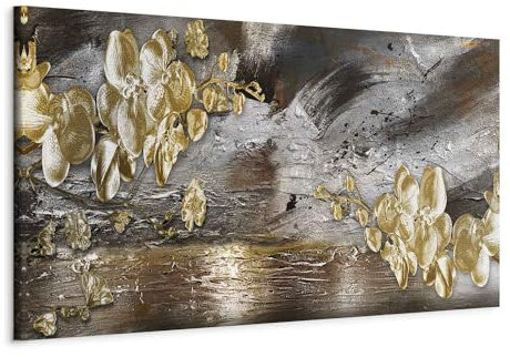 B&D XXL - Quadro Orchidea Fiori 150x50 cm 1 Pezzo - Stampa su Tela Strutturata XXL Grande - Quadri Moderni Soggiorno Grandi - Stampe da Parete Murale Arte Moderno Pittura -