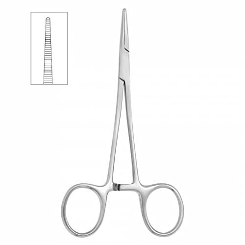 Pinzas para mosquitos de 12,5 cm para quitar anzuelos, aseo de mascotas y tirar del pelo (recto)