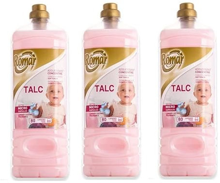 3 Romar Ammorbidente Concentrato Talco 2000 ml (3 bottiglie da 2 litri)