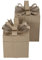 Décopatch BT080C - Set mit 2 Geschenkboxen aus Pappmaché mit Schleife, viereckig 26x26x27cm, zum Dekorieren, ideal als Bastelaktivität, 1 Set, Kartonbraun