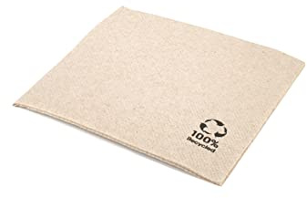 wisefood Papier Servietten, quadratisch natur braun 500 Stück, 20cm 1-lagig, für Partys, Geburtstag, hochwertige recycelbare und biologisch abbaubare Tischservietten