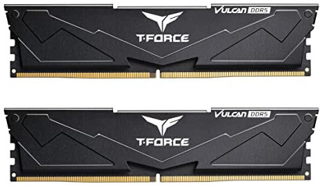 TEAMGROUP T-Force Vulcan DDR5 16GB Kit (2x8GB) 5200MHz (PC5-41600) CL40 Desktop Memory Module Ram (Black) for 600 Series Chipset - FLBD516G5200HC40CDC016