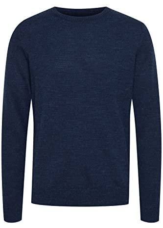 Blend 20714834 Herren Strickpullover Feinstrick Pullover mit Rundhalskragen Meliert, Größe:3XL, Farbe:Dress Blues (194024)