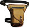 Herren Canvas + Leder Motorrad Reiten Tasche Beinbeutel Beintasche Außenbeintasche Hüfttasche Drop Leg Tasche FB211-6 (211-6 A-Hellbraun)