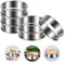 6 Pièces Cercle Tartelette, Cercle a Patisserie 8cm, Cercles et Cadres à Pâtisserie, Cercle a Tartelette, Moule a Pancake, Cercle Cuisine INOX pour Muffins Tartes Gâteaux Crumpets, pour la poêle