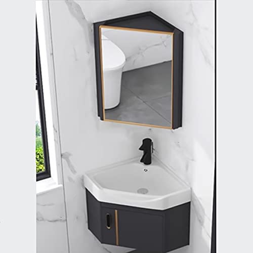 Lavabo Mural D'angle Avec Meuble et Conteneur de Stockage Pour Salle de Bain ( Color : B-Ordinary