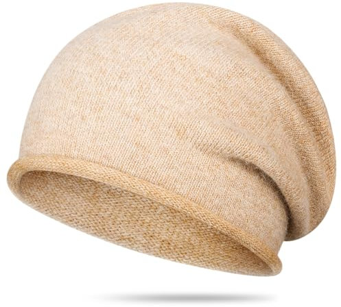 Kiiwah Beanie Mütze für Herren und Damen - Kaschmir Slouch Wintermütze, Warme Eiche Cuffed Longbeanie für Herbst und Winter