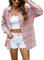 Zontroldy Chemise à carreaux en flanelle pour femme - Manches longues - Boutonnée - Chemisier à carreaux de buffle, rose, XX-Large
