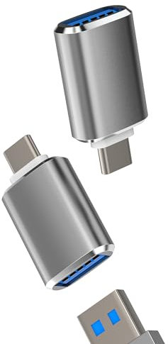 Type C Dongle USB-C OTG Adapter (2Pack) Thunderbolt Port Camera Mouse Flash Drive Converter Compatible for Samsung for Apple iPhone 15 Pro Max Plus for iPad 10、Air4/5、Mini6、Pro 12.9 Macbook CD