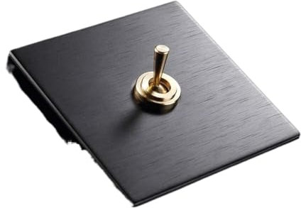 interrupteur,Interrupteur ancien, Interrupteur de panneau en acier inoxydable noir de style loft, type 86, hôtel dissimulé, en laiton, interrupteur rétro en métal, applique murale (couleur : 1 gang) (