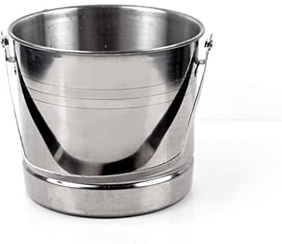 MOOWI Ice Bucket Stainless Steel Ice Bucket Barbecue Party Drink Ice Bucket With Handle Bar Cocktail Beer Bucket Home Garden Watering Bucket Ice Clamp Keeps Ice Cold & Dry