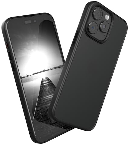 EAZY CASE - Hybrid Outdoor Case kompatibel mit iPhone 15 Pro Max Handyhülle für iPhone 15 Pro Max Hülle als Fallschutz schlanke Schutzhülle stoßfestes Cover in Matt Transparent/Schwarz