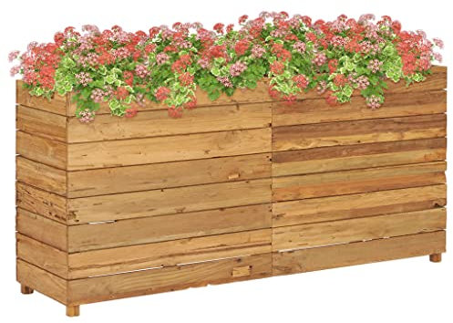 Willood Hochbeet 150x40x72 cm Massivholz Teak und Stahl