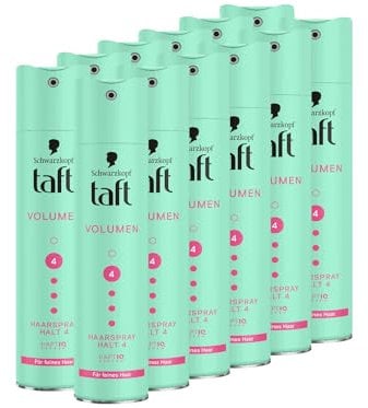 Schwarzkopf Taft Haarspray Volumen (12x 250 ml), Haltegrad 4 Haarstyling für Feines Haar, Volumen-Haarspray, Vegane Formel*
