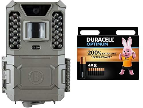 Bushnell - 24MP Core Prime - Trail-Kamera - Sand Braun - Low Glow - Wildlife - im Freien - Tiere - Drahtlos - Natur - Feld-Scan-Modus - Zeitraffer - Nachtbereich - 119932M + Duracell Optimum Batterien