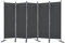 Aufun 5 Teile Paravent Sichtschutzwand 280x180cm Stellwand Sichtschutz Verstellbar Trennwand Raumteiler für Büros Balkon, Anthrazit