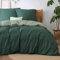 BEDSURE Bettwäsche 155x220 Baumwolle Salbeigrün Dunkelgrün - Bettwäsche-Sets 155 x 220 cm Wendebettwäsche 3teilig mit 2 Kissenbezüge 80x80 cm, Oeko-TEX Zweifarbiger Bettbezug mit Reißverschluss