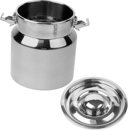 Amosfun Jarra De Almacenamiento De Acero Inoxidable Tanque De Agua Tapa Recipiente Multifuncional Para Grasa y Leche