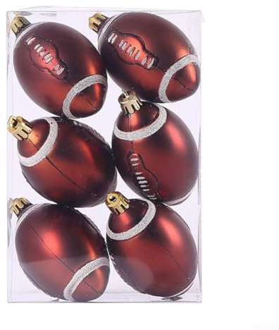 FUANA Weihnachtsbaumkugeln, Bruchsicher und leicht, 6 Stück, Kunststoff, Rund, Modern, Weihnachten