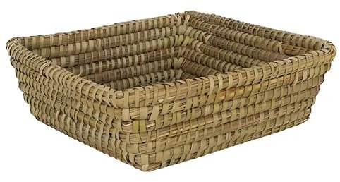 PARENCE.- Petit Panier de Rangement en Osier - Forme Carré, Rangement, Panier de Table en Osier - 17x17cm, Boisé