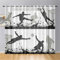 Odot Halbtransparente Vorhänge, 3D Fußball Muster Voile Vorhang mit Ösen 2er Set Gardinen Vorhang Ösenvorhang Fensterschal Moderne Vorhänge Fenster für Wohnzimmer (80x115cm,Fußballspiel)
