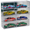 Mnaocz 8 Pcs Scale Toy Car Display Case,Acrylic Display Case with Magnetic Door,Toy Cars Storage Organizer,Clear PVC Plastic Boxes for Collection Toys (2pcs)