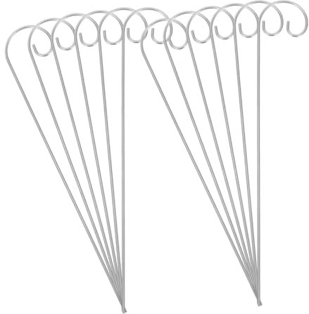 CAXUSD 20pcs Plant Sign Hooks Metal Shepherd Hooks for Outdoor Garden Use Floral Pick Card Holders for Hanging Plants and Flower Arrangements