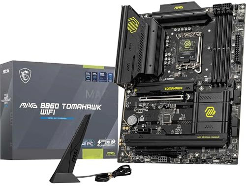 MAG B860 Tomahawk WiFi Motherboard, ATX - Supports Intel Core Ultra Processors (Series 2), LGA 1851 - DDR5 Memory Boost 9200+ MT/s OC, 1 x PCIe 5.0 x16, 1 x M.2 Gen5, 5G LAN, Wi-Fi 7