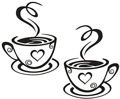 Angoily Wandaufkleber Kaffeetassen Für Wohnzimmer Schlafzimmer Dekoration Abnehmbar Selbstklebend Wasserfest Leicht Abwischbar