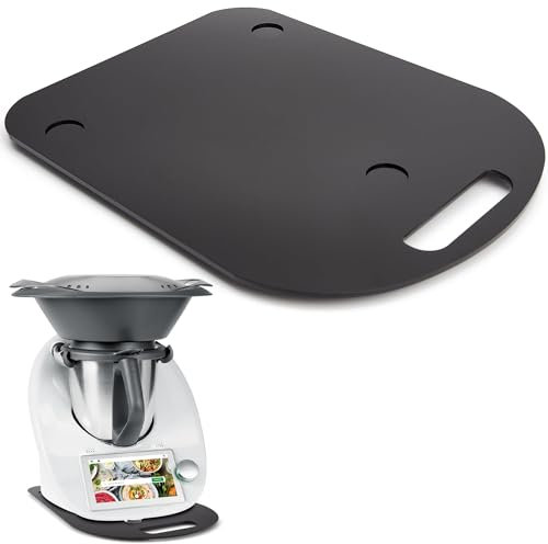Gleitbrett für Thermomix TM6 TM5 Rollbrett aus Acryl Gleitbrett mit Rollen - Schwarz