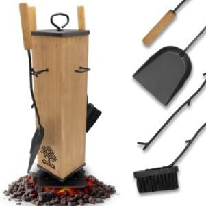 OAKAGE Kaminbesteck – Stilvolles Design trifft maximale Funktionalität (Basic ohne Zündholzkorb)