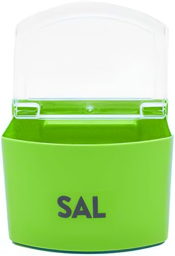 CABLEPELADO - Salero plastico con tapa - recipiente sal - Fabricado en Plástico - Tamaño Cocina - se puede colgar - Verde pistacho