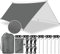 AMCHLEL Toldo de Refugio Camping 3x3M, Tienda de Campaña Tarp Impermeable con 6 Cuerdas + 6 Clavos de Tierra + 2 Bolsa de Guarda, Lona Toldo Camping para Vivac, Picnic, Playa, Hamaca, Furgoneta