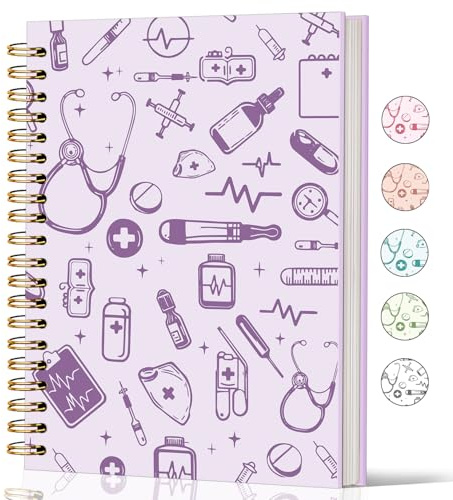 Lacama Purple Nurse Notebook Journal, Gifts for Nurses, Labor and Delivery Nurse Gifts, Nursing School Essentials, Notebook for School Office Supplies 5.5x8.3 Inch